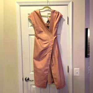 Top shop faux leather pink wrap dress